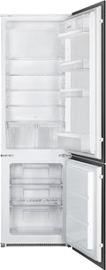 Smeg réfrigérateur, frigo – 268 litres | Argent/Blanc, C4172F - combiné statique – installation encastrée classe F