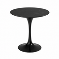 Table d'appoint ronde en marbre et fibre de verre noire