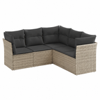 Ensemble de mobilier extérieur 5 pièces avec coussins gris