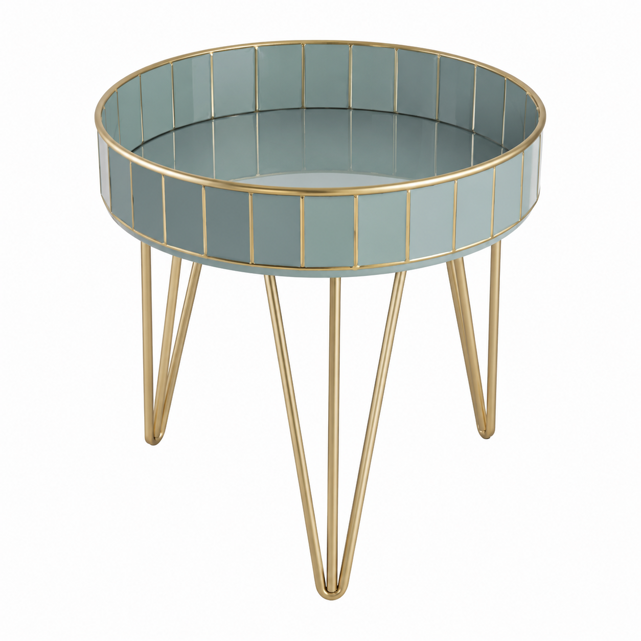 Petite Table Design 41cm Bleu Moderne