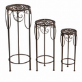 Tables d'appoint rondes en métal vintage, lot de 3