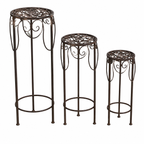 Tables d'appoint rondes en métal vintage, lot de 3