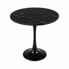 Table d'appoint ronde en marbre et fibre de verre noire