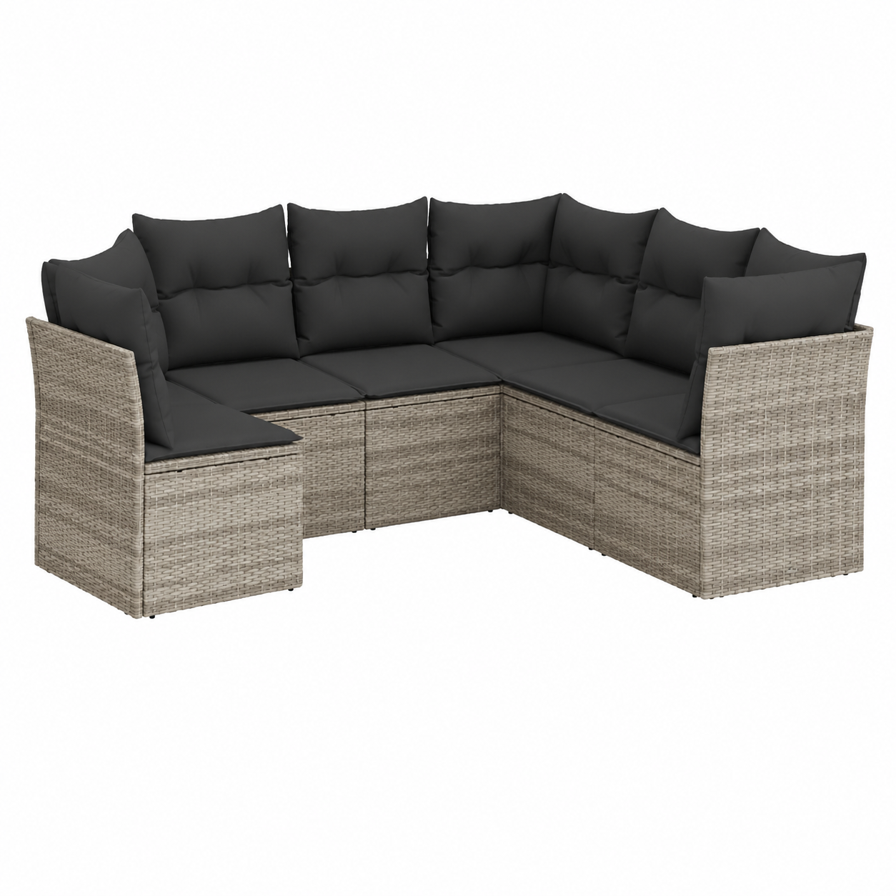 Ensemble de mobilier extérieur 5 pièces avec coussins gris
