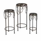Tables d'appoint rondes en métal vintage, lot de 3