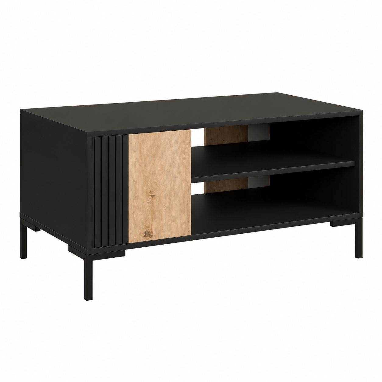Table basse moderne en bois et noir 100 x 55 cm