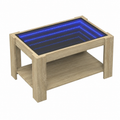 Table basse en bois avec éclairage LED intégrée