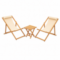 Ensemble de jardin 2 places en bois et toile