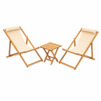 Ensemble de jardin 2 places en bois et toile