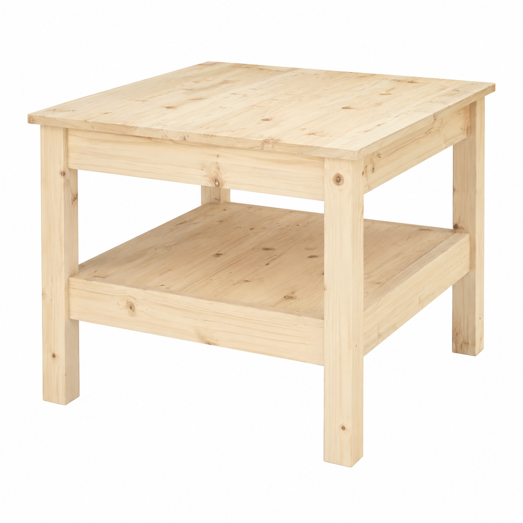 Table basse rectangulaire en bois de pin 80x50x40 cm