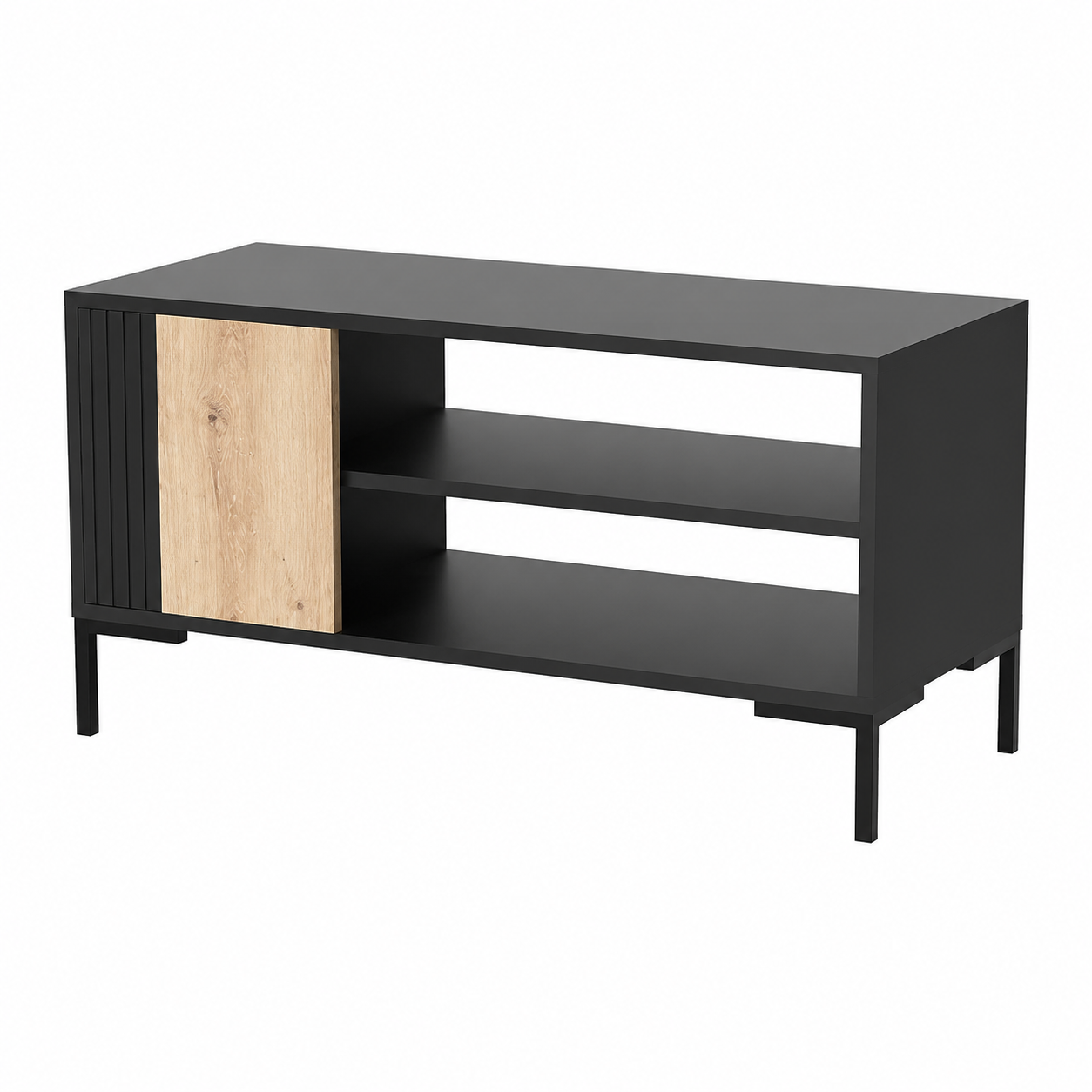 Table basse moderne en bois et noir 100 x 55 cm