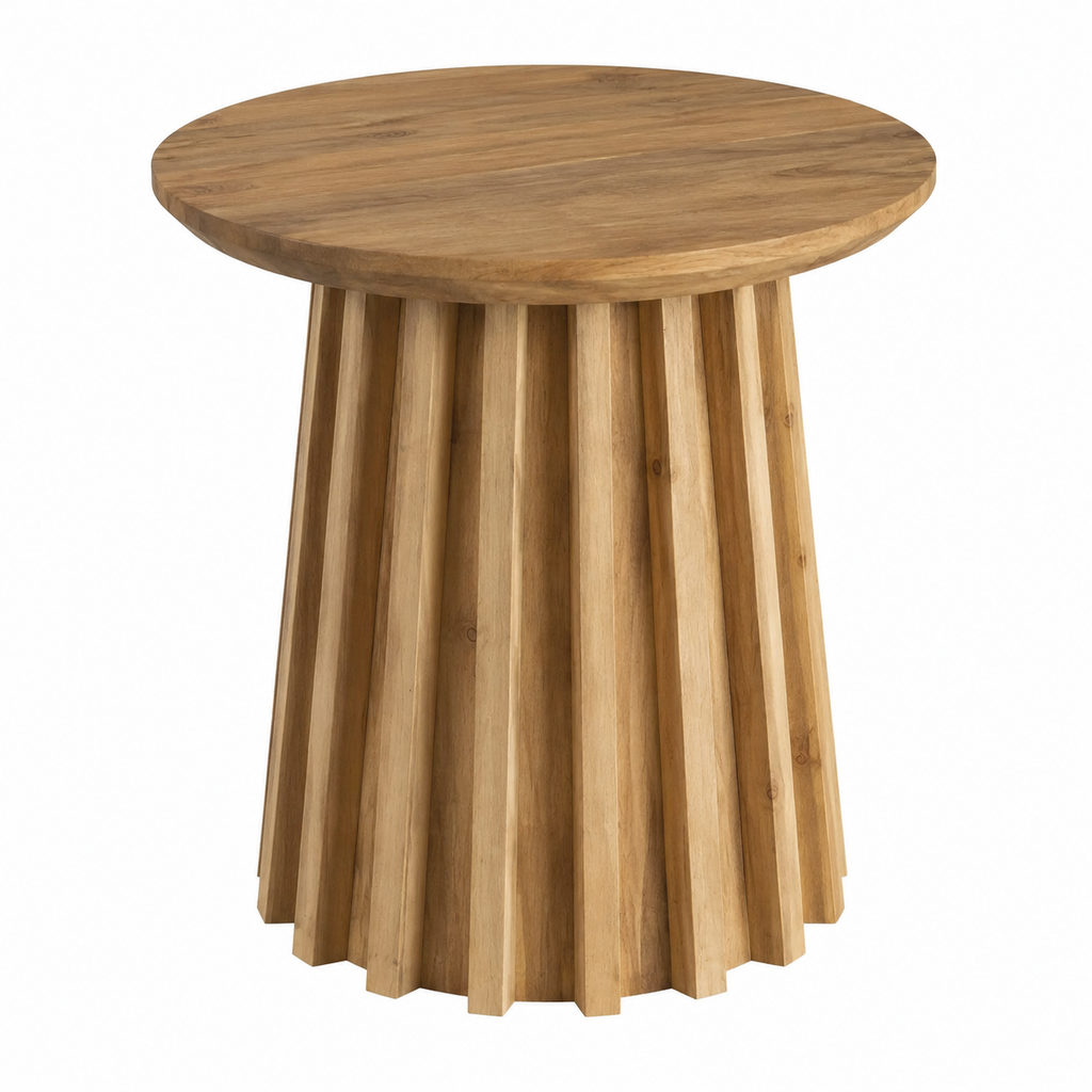 Table d'appoint en bois d'acacia naturel pour salon
