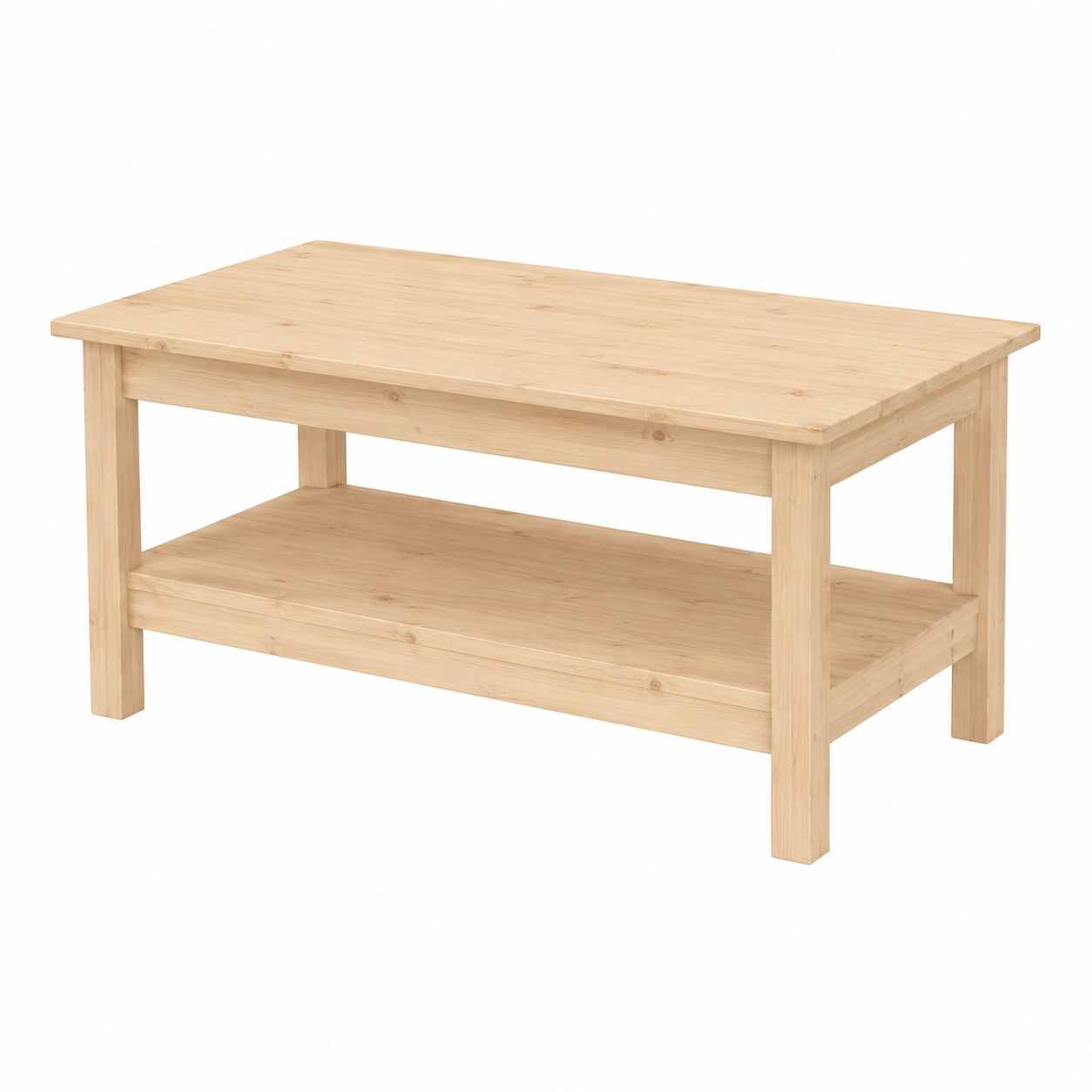 Table basse rectangulaire en bois de pin 80x50x40 cm