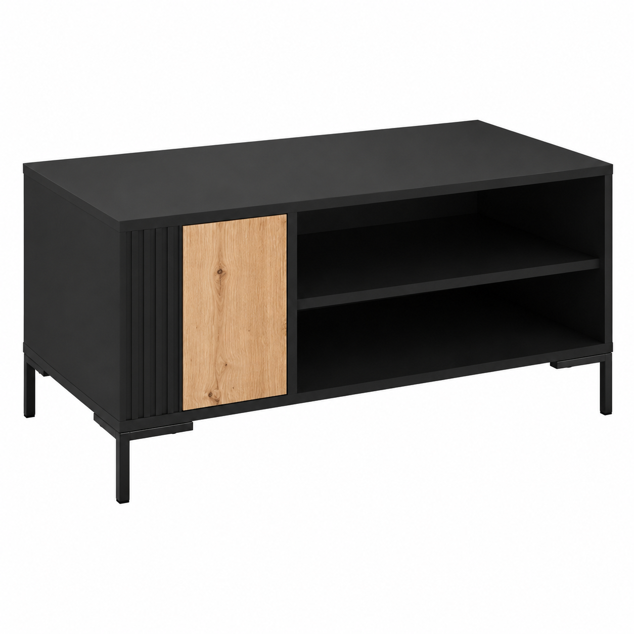 Table basse moderne en bois et noir 100 x 55 cm