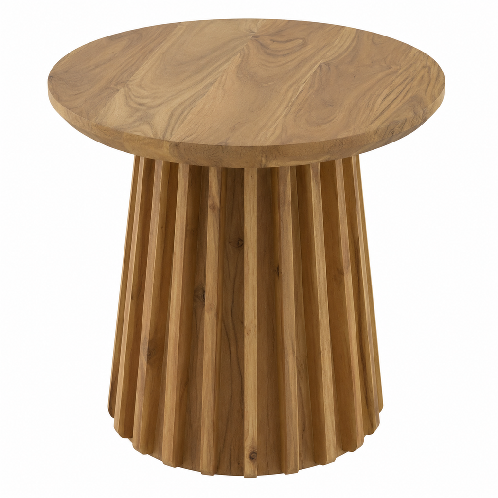 Table d'appoint en bois d'acacia naturel pour salon