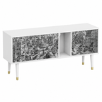 Meuble TV moderne en bois blanc avec étagères