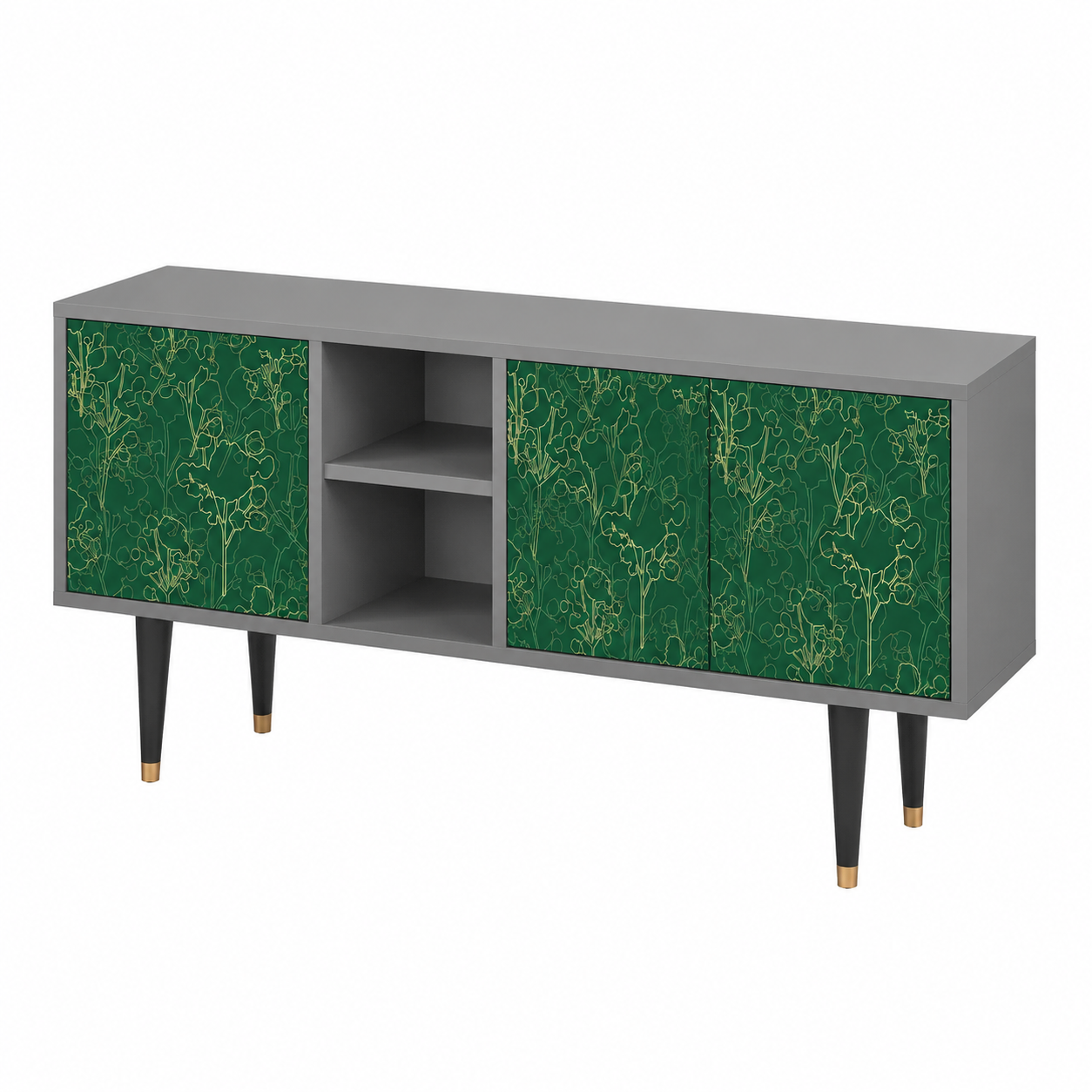 Meuble TV en bois 150 cm avec rangements