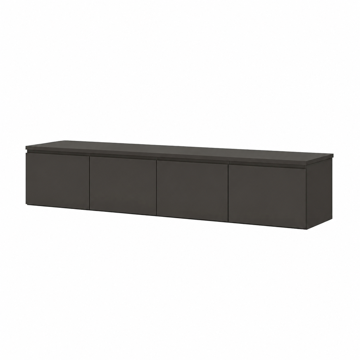 Meuble TV suspendu 4 portes 200 cm noir