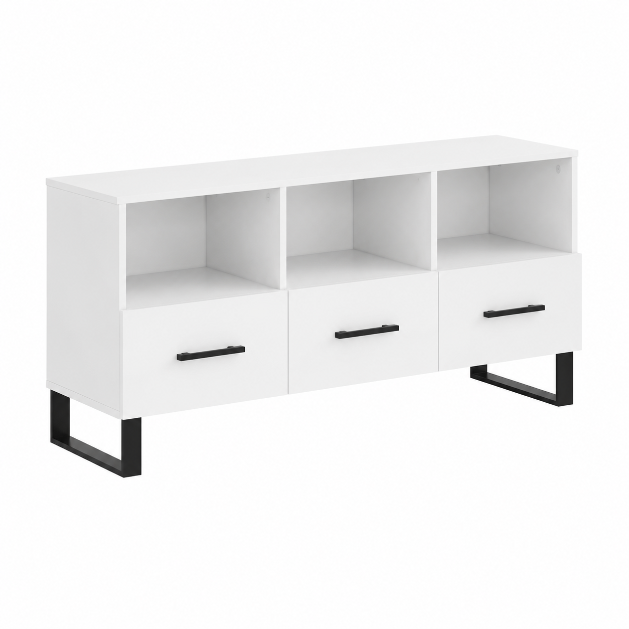 Meuble TV moderne blanc en bois ingénierie 102x36x50 cm