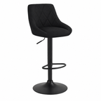 Tabouret de bar élégant en tissu et métal noir