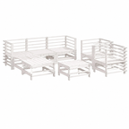 Ensemble de meubles de jardin 7 pièces en bois blanc