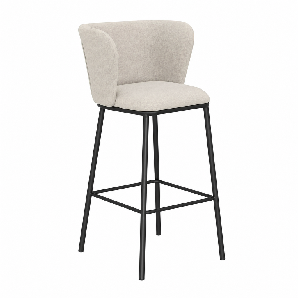 Ensemble de 2 chaises de bar élégantes blanches