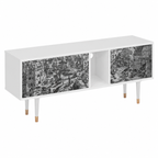 Meuble TV moderne en bois blanc avec étagères