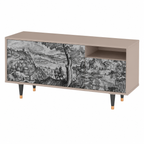 Meuble TV Contemporain en Bois - Dimensions 125x56x41 cm