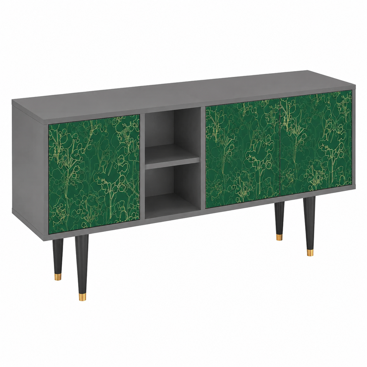 Meuble TV en bois 150 cm avec rangements