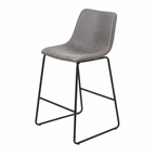 Tabourets de bar en similicuir gris, lot de 2