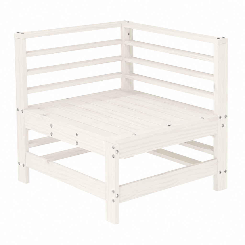 Ensemble de meubles de jardin 7 pièces en bois blanc