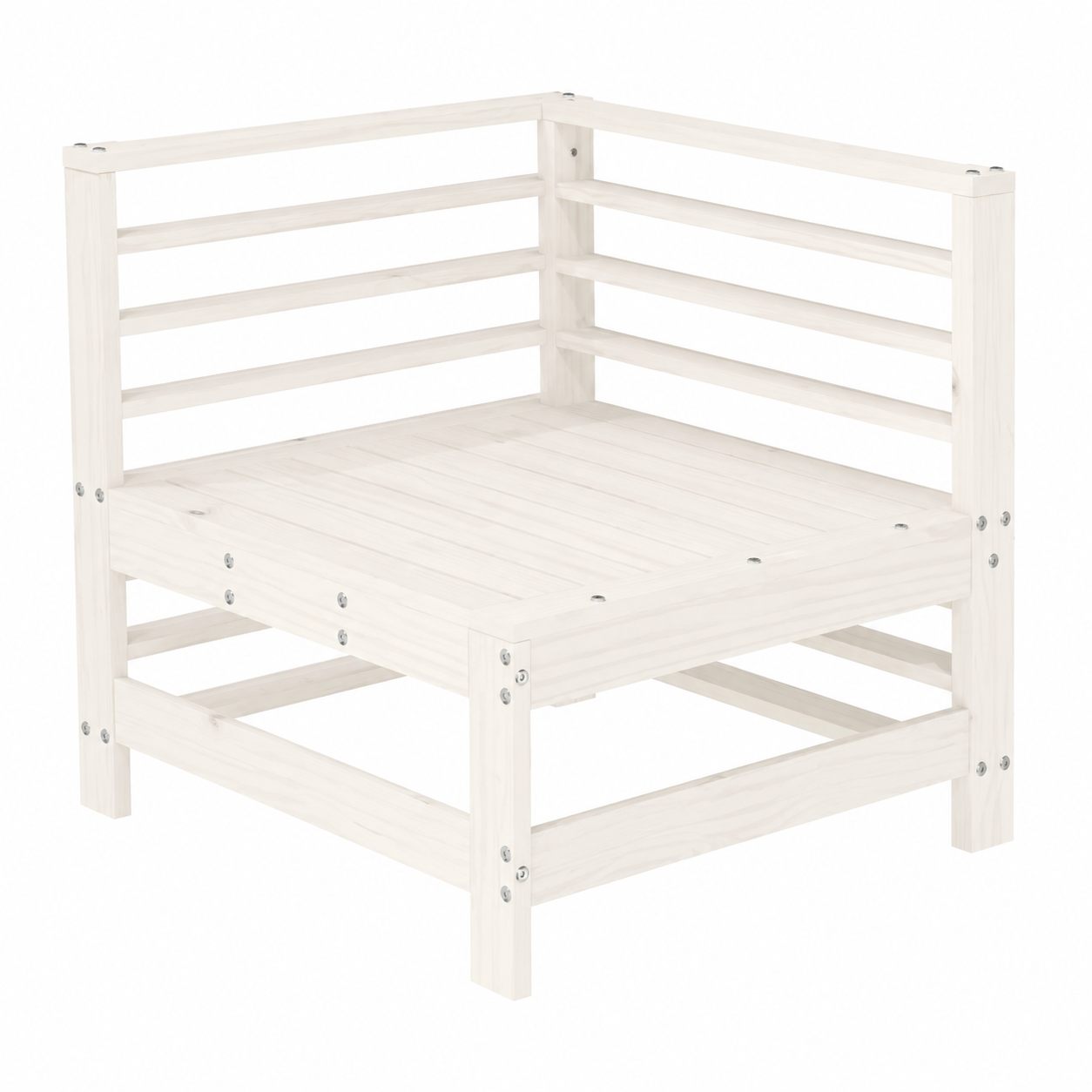 Ensemble de meubles de jardin 7 pièces en bois blanc