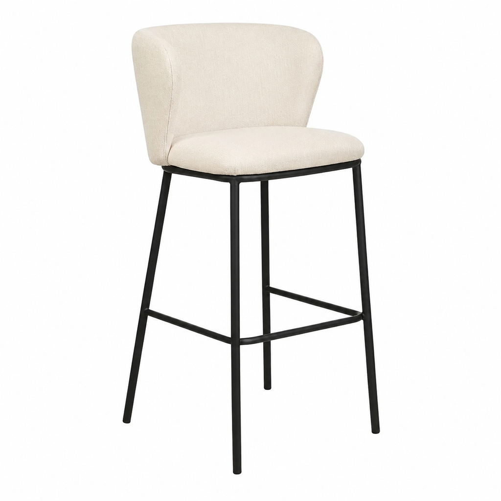 Ensemble de 2 chaises de bar élégantes blanches