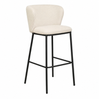 Ensemble de 2 chaises de bar élégantes blanches