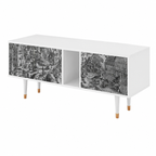 Meuble TV moderne en bois blanc avec étagères