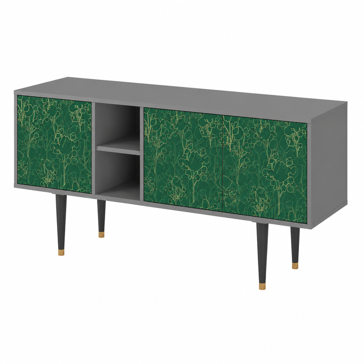 Meuble TV en bois 150 cm avec rangements