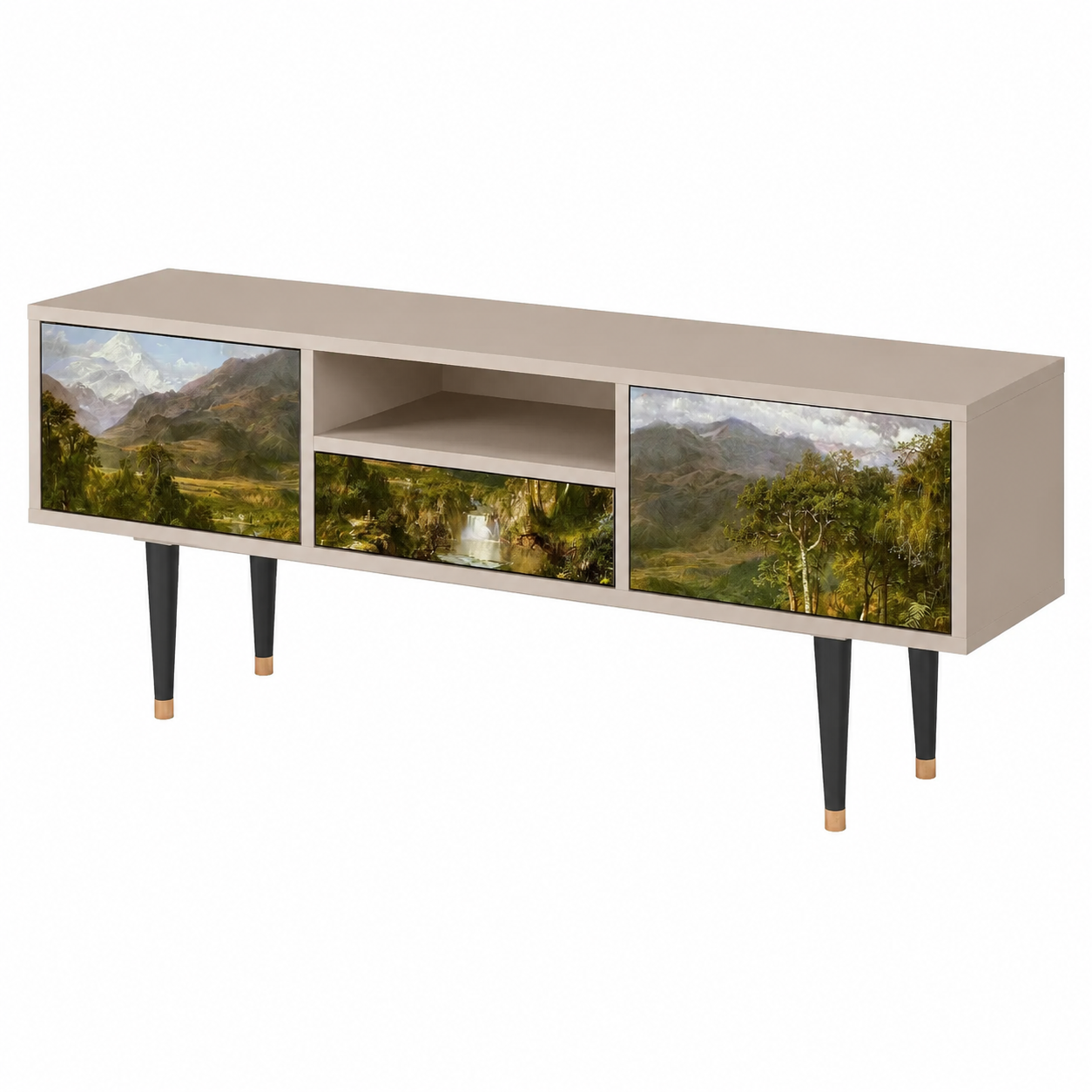 Meuble TV moderne - Sable - 170x59x41 cm