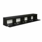 Meuble TV suspendu 4 portes 200 cm noir