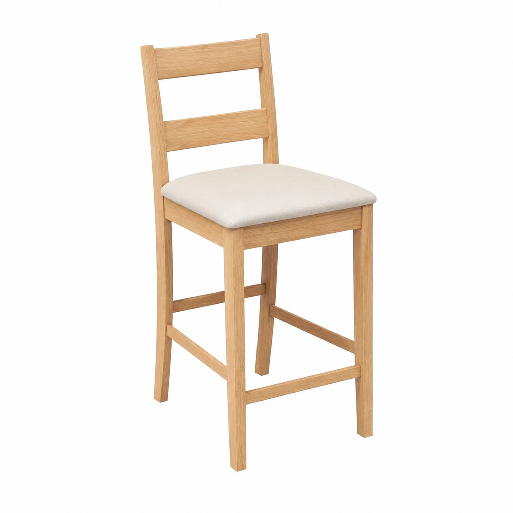Ensemble de 2 tabourets de bar en bois avec coussins