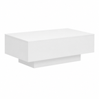 Table basse rectangulaire moderne en bois blanc