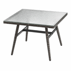 Ensemble de salon de jardin en rotin 8 pièces avec table et tabourets