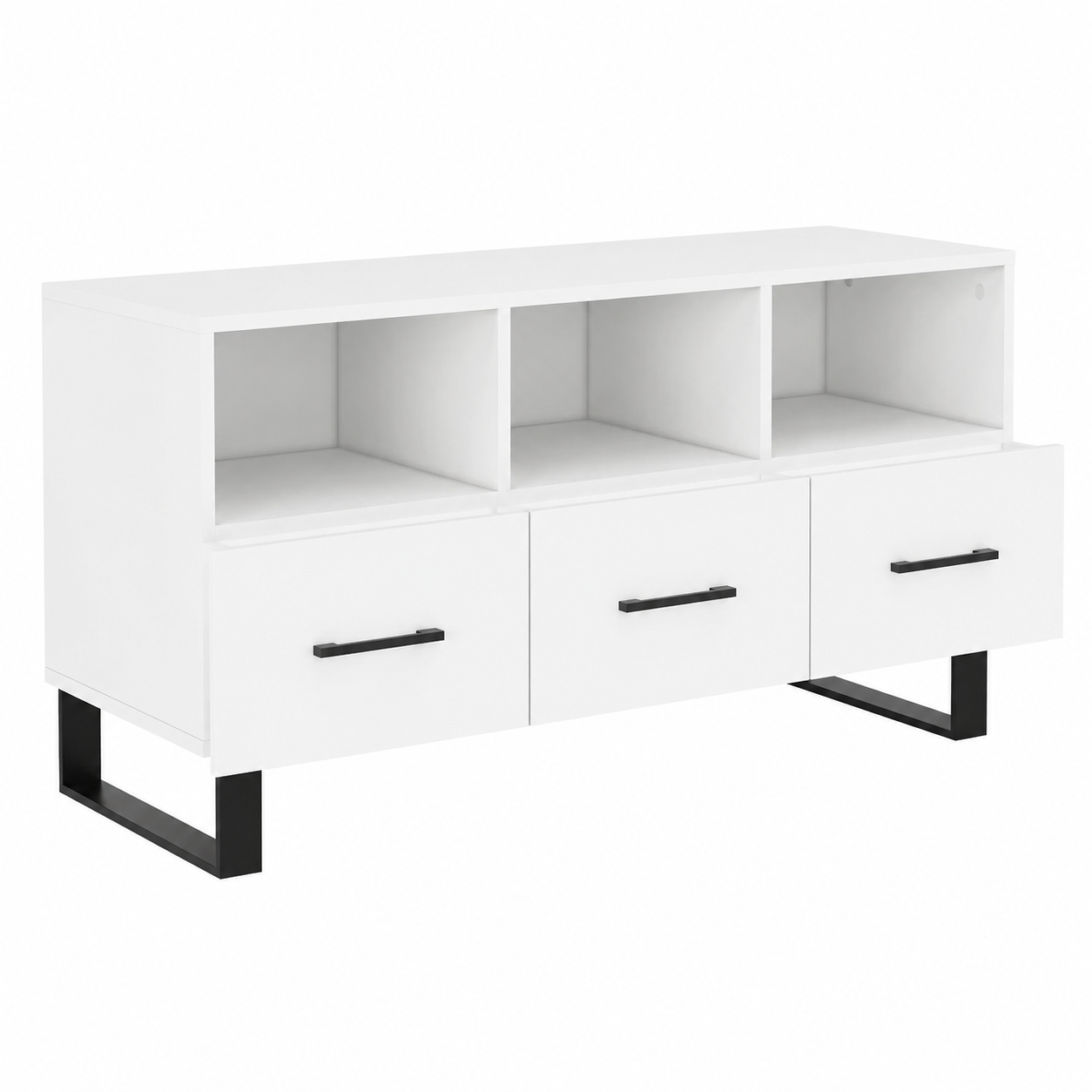 Meuble TV moderne blanc en bois ingénierie 102x36x50 cm