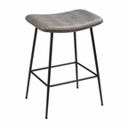 Tabourets de bar en similicuir gris, lot de 2