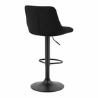 Tabouret de bar élégant en tissu et métal noir