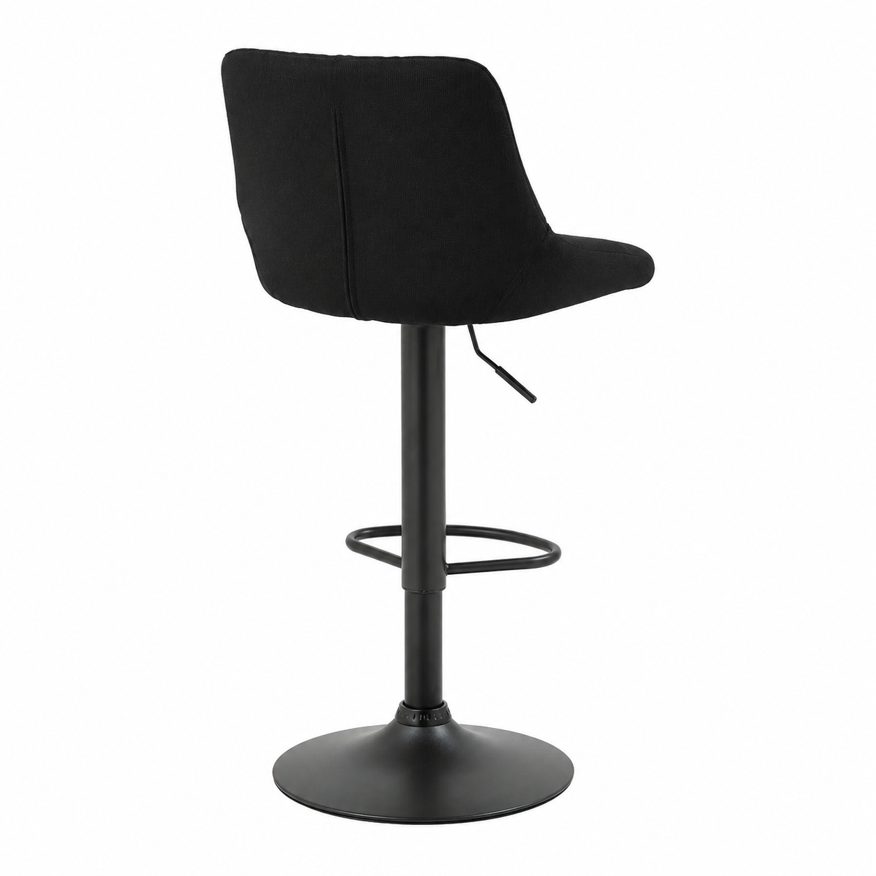 Tabouret de bar élégant en tissu et métal noir