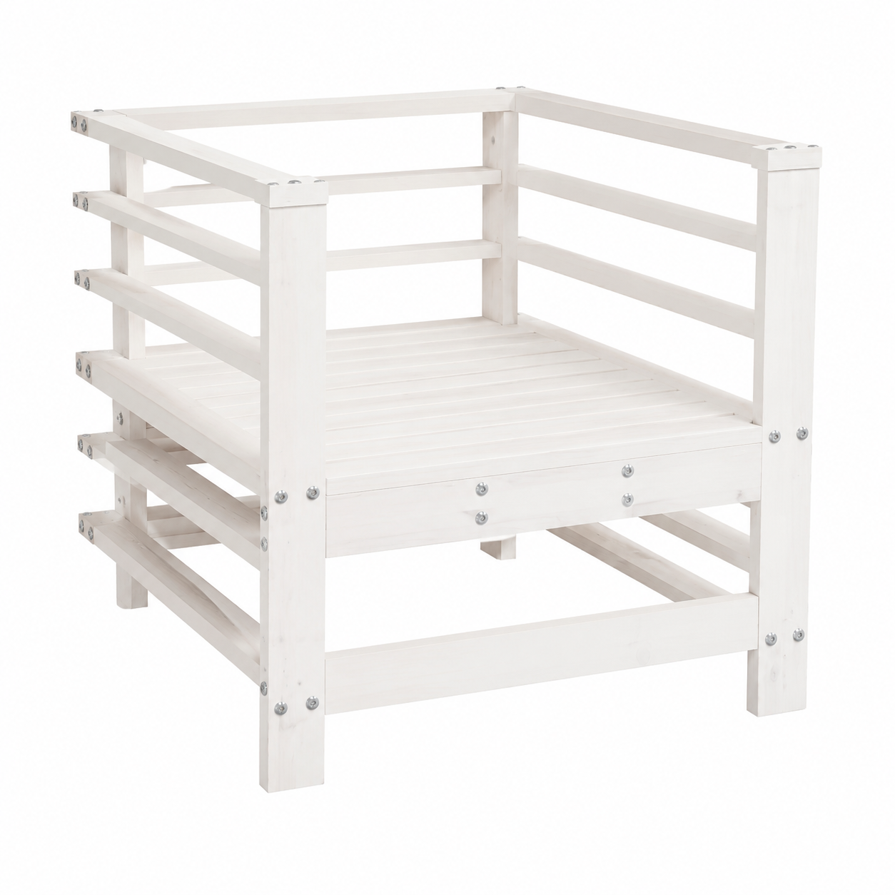 Ensemble de meubles de jardin 7 pièces en bois blanc