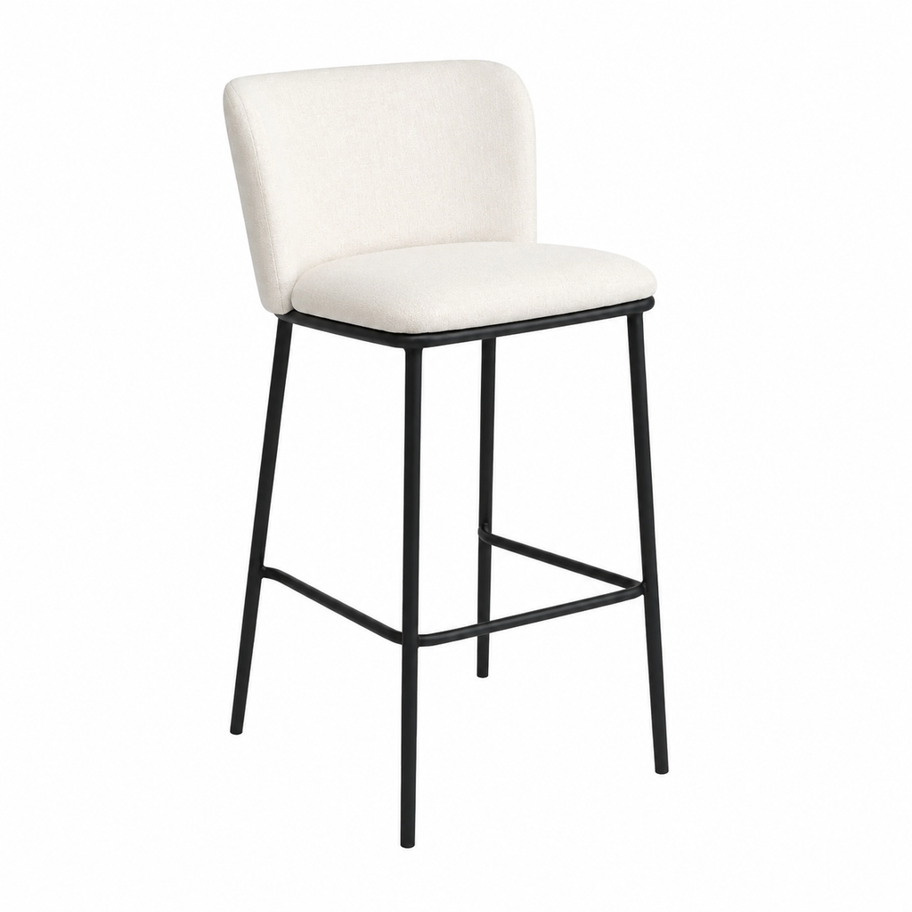 Ensemble de 2 chaises de bar élégantes blanches