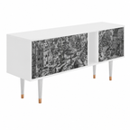 Meuble TV moderne en bois blanc avec étagères