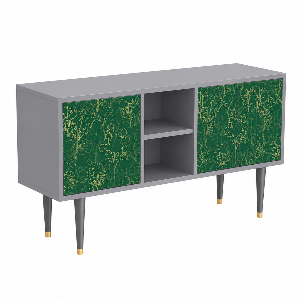 Meuble TV en bois 150 cm avec rangements
