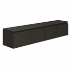 Meuble TV suspendu 4 portes 200 cm noir